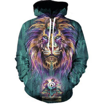 Load image into Gallery viewer, Cyan Wolf Hoodie