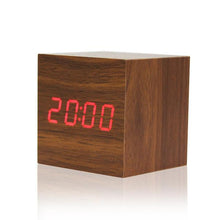 Load image into Gallery viewer, Digital Thermometer Wooden LED Alarm Clock