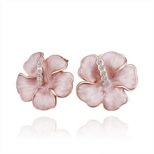 Swarovski Crystal 18K Rose Gold Plated Flower Stud Earrings