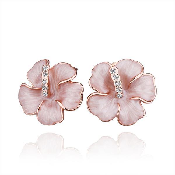 Swarovski Crystal 18K Rose Gold Plated Flower Stud Earrings