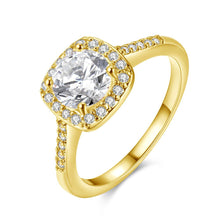 Load image into Gallery viewer, Swarovski Crystal Halo Ring in 18K Gold Plated