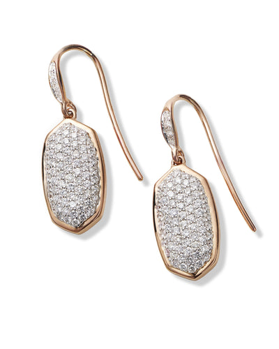 Made with Swarovski Crystal 18K Rose Gold Pave Drop Earrings