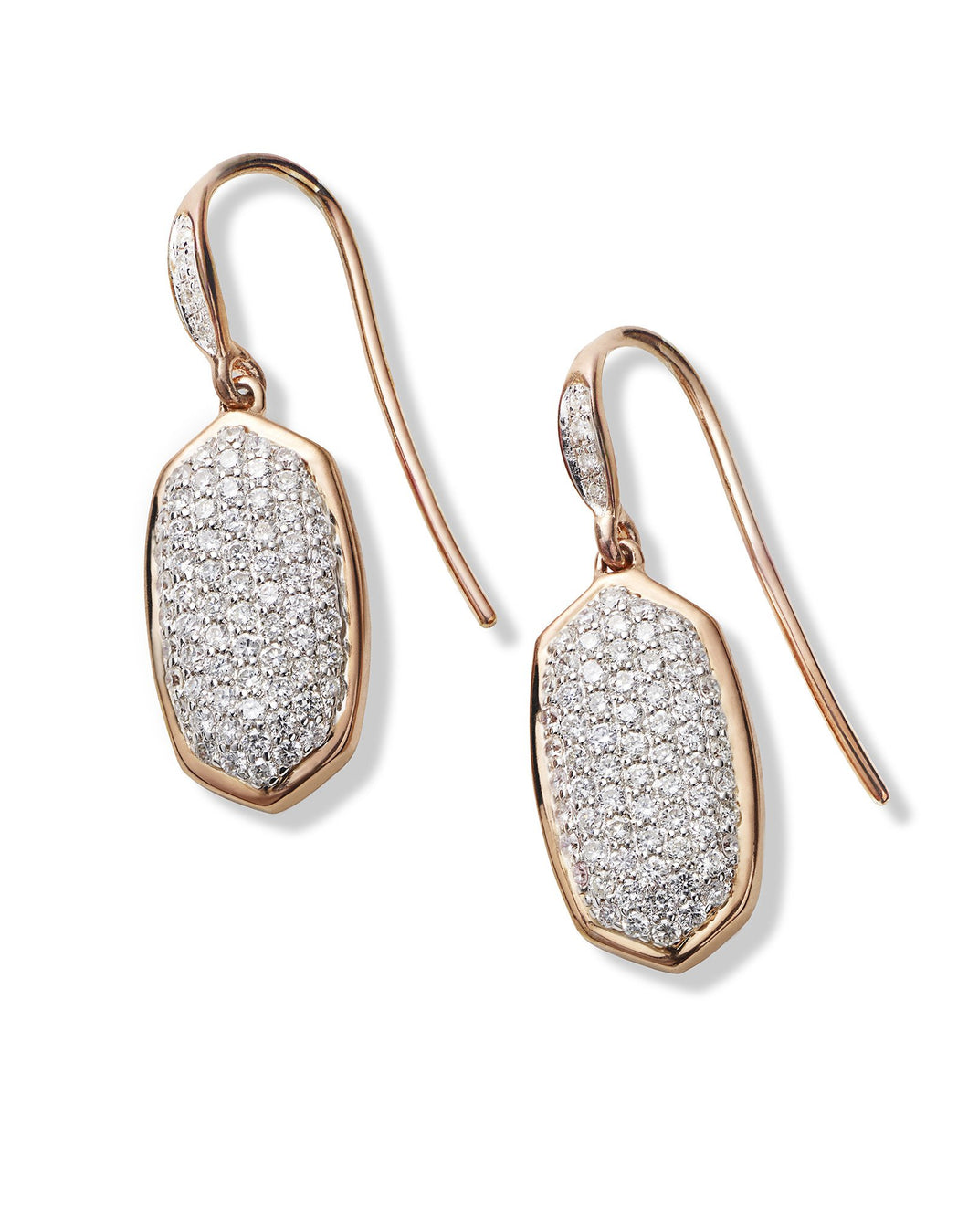 Made with Swarovski Crystal 18K Rose Gold Pave Drop Earrings