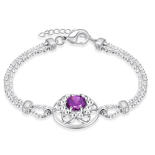 Swarovski Crystal Amethyst Centerstone Bracelet