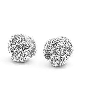 Sterling Silver Plated Love Knot Stud Earrings