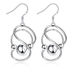 Inception Drop Earring in White Gold Plated