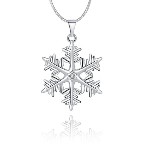 Snowflake Necklace in 18K White Gold Plated