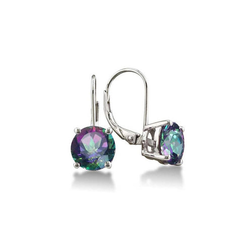 Made with Swarovski Crystal Mystic Topaz Leverback Earring